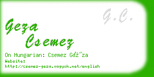 geza csemez business card